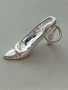 Silver High Heel Shoe Charm Pendant